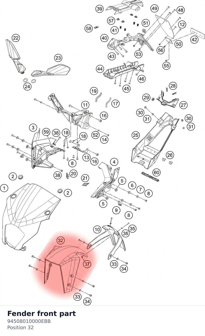 Diagram preview: Fender front part (94508010000EBB)
