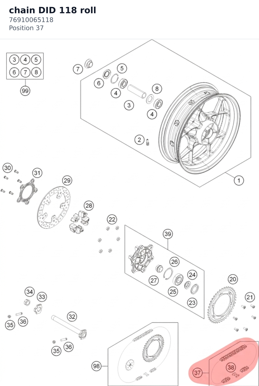 Diagram preview: chain DID 118 roll (76910065118)