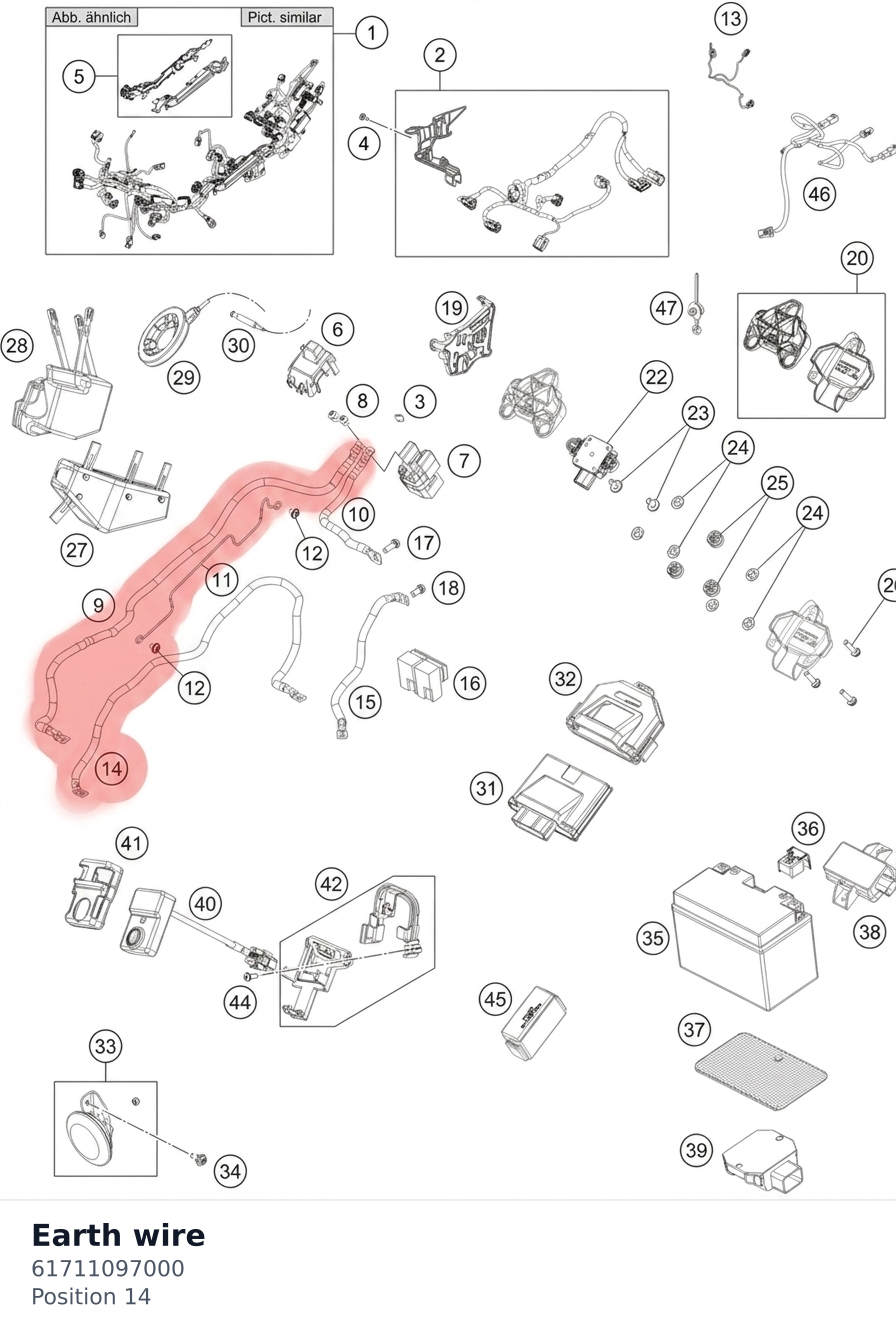 Diagram preview: Earth wire (61711097000)