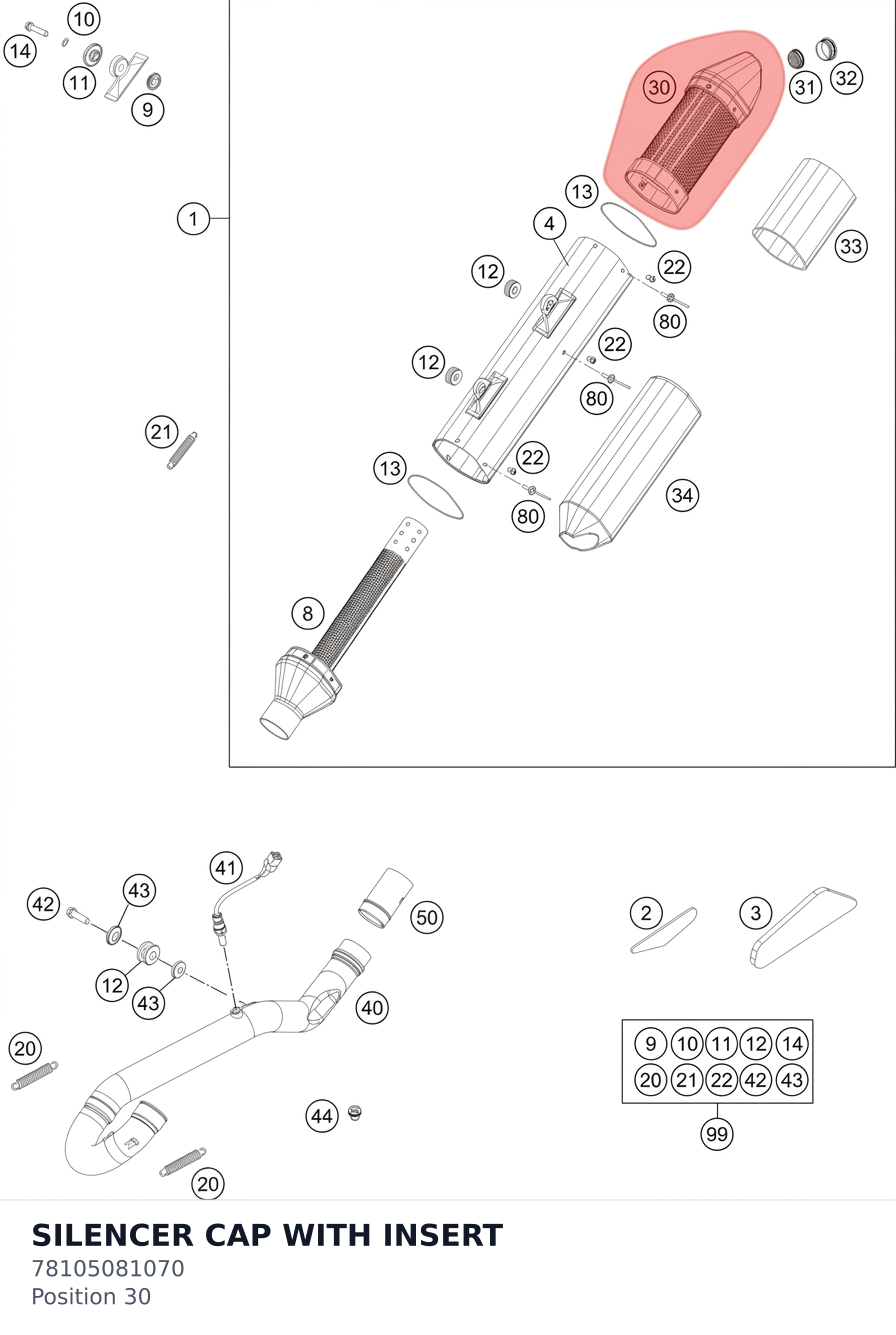 Diagram preview: SILENCER CAP WITH INSERT (78105081070)