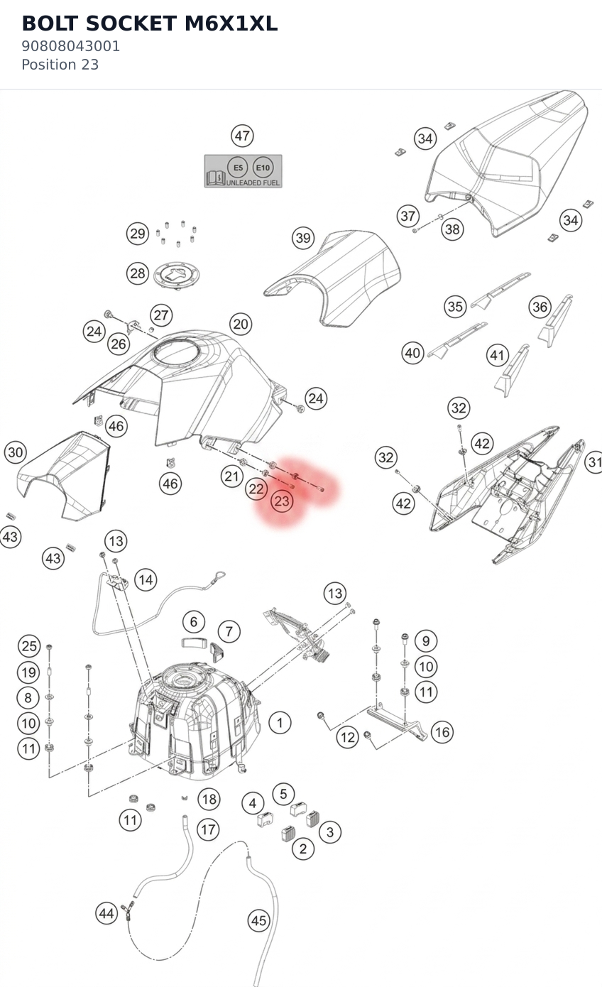 Diagram preview: BOLT SOCKET M6X1XL (90808043001)