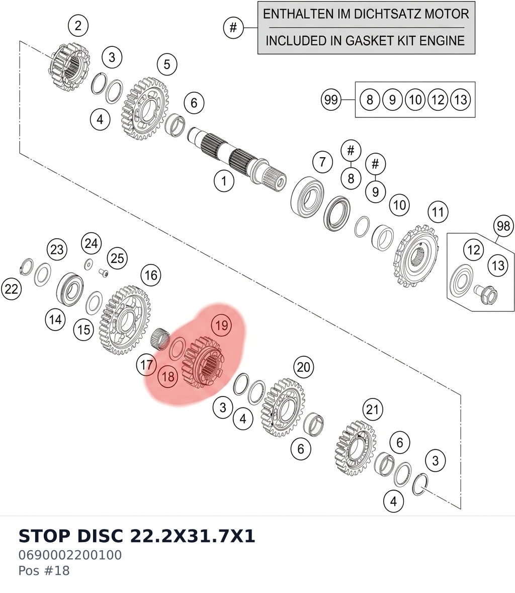 Diagram preview: STOP DISC 22.2X31.7X1 (0690002200100)