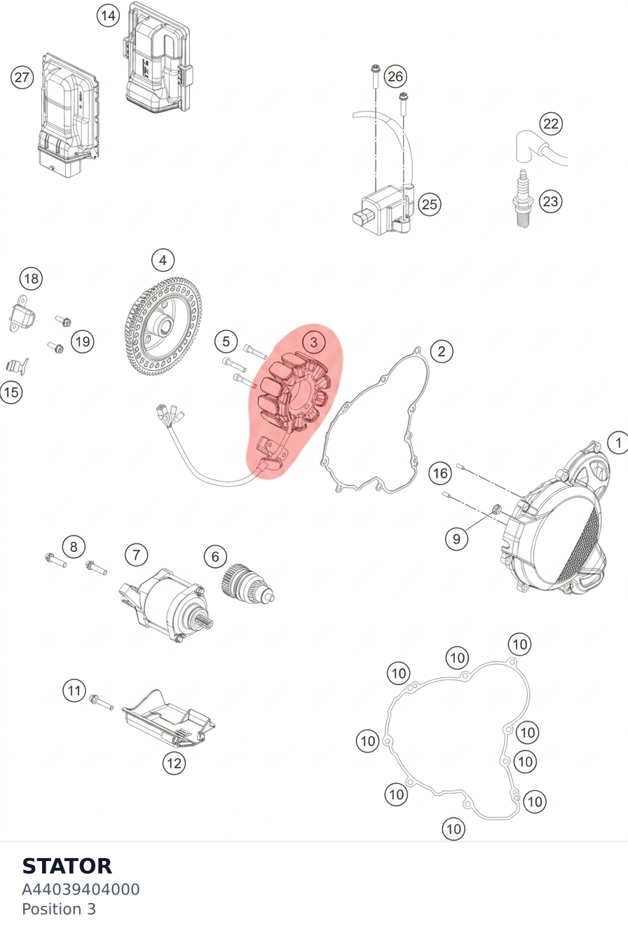 Diagram preview: STATOR (A44039404000)