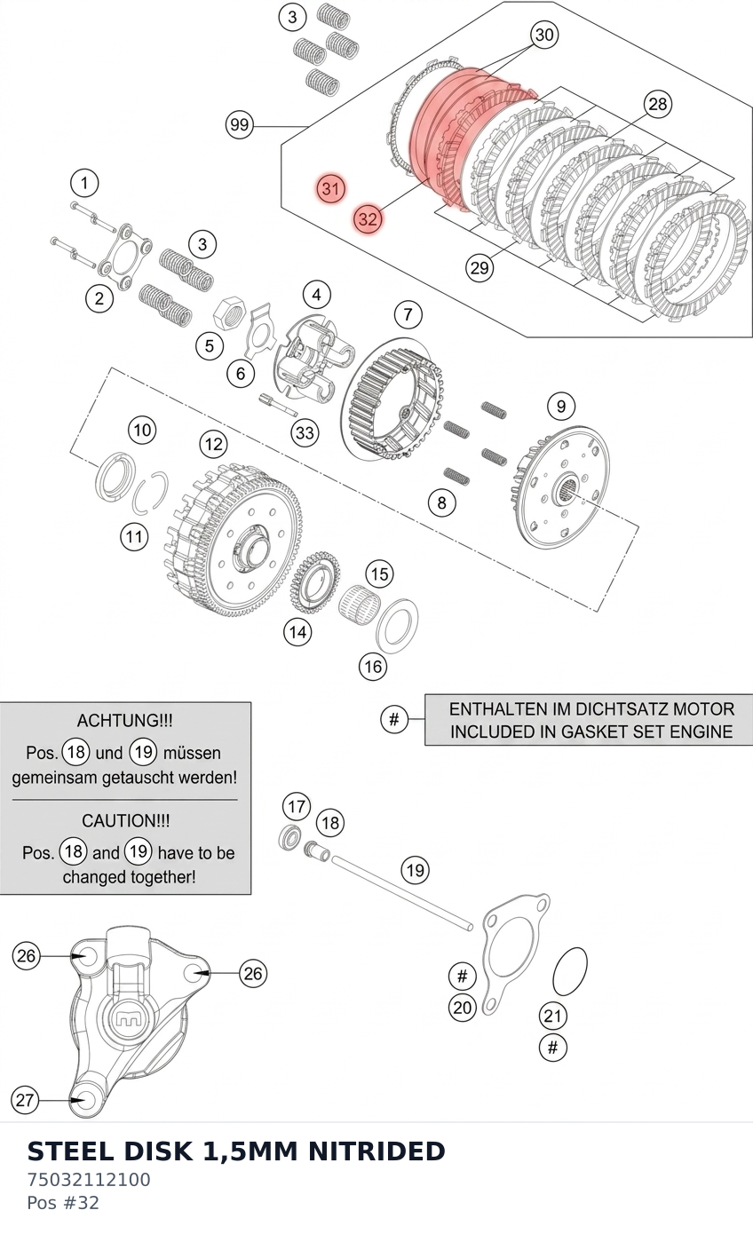 Diagram preview: STEEL DISK 1,5MM NITRIDED (75032112100)