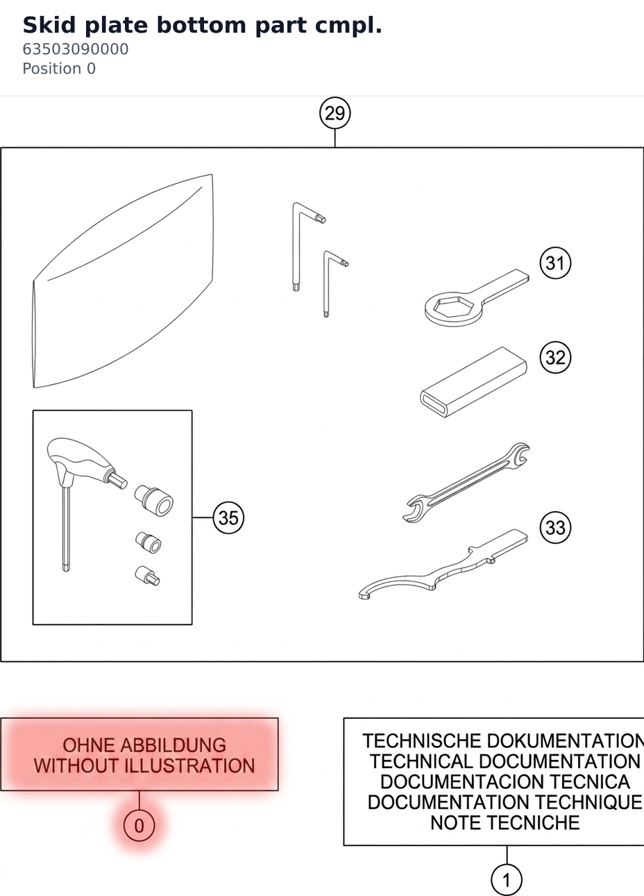 Diagram preview: Skid plate bottom part cmpl. (63503090000)