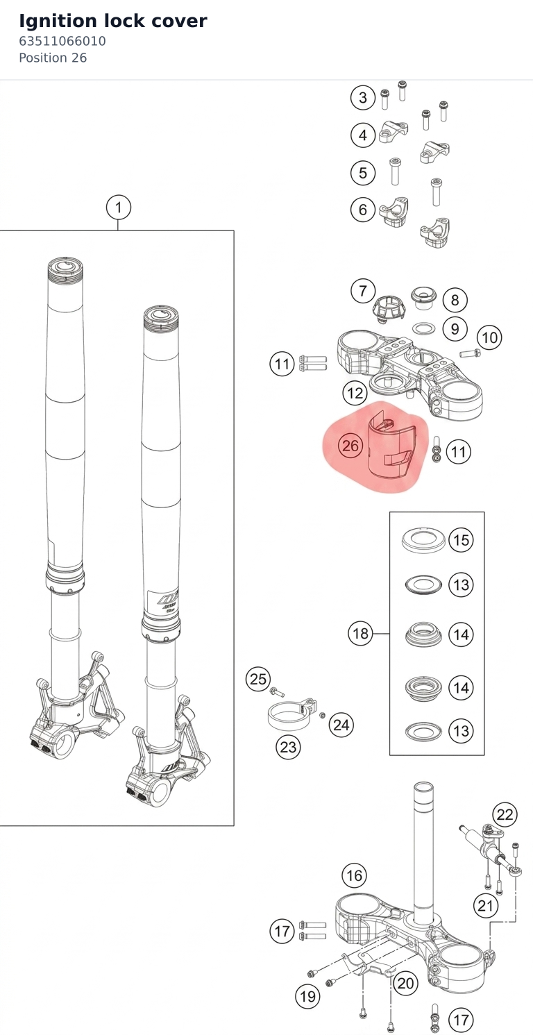 Diagram preview: Ignition lock cover (63511066010)