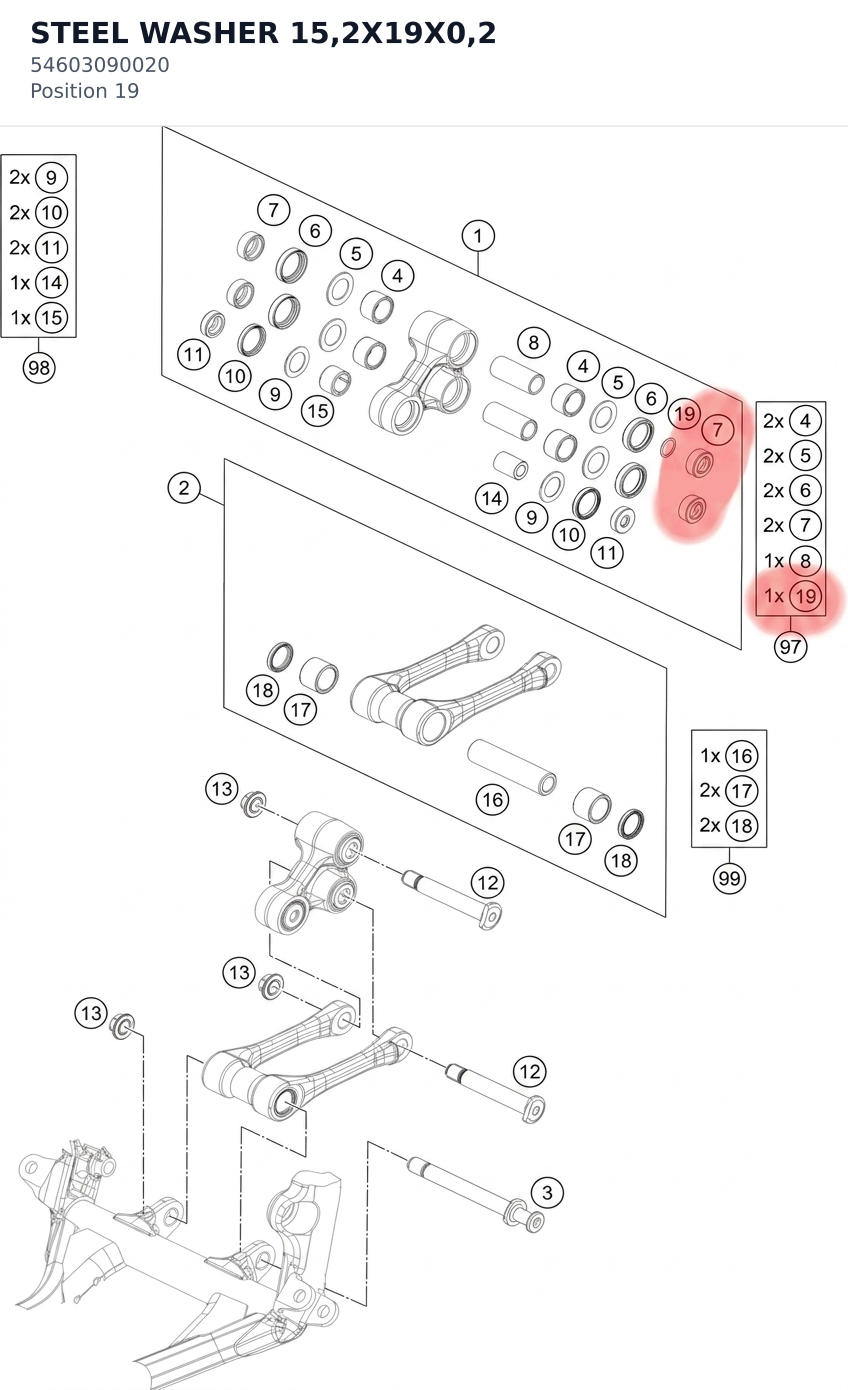 Diagram preview: STEEL WASHER 15,2X19X0,2 (54603090020)
