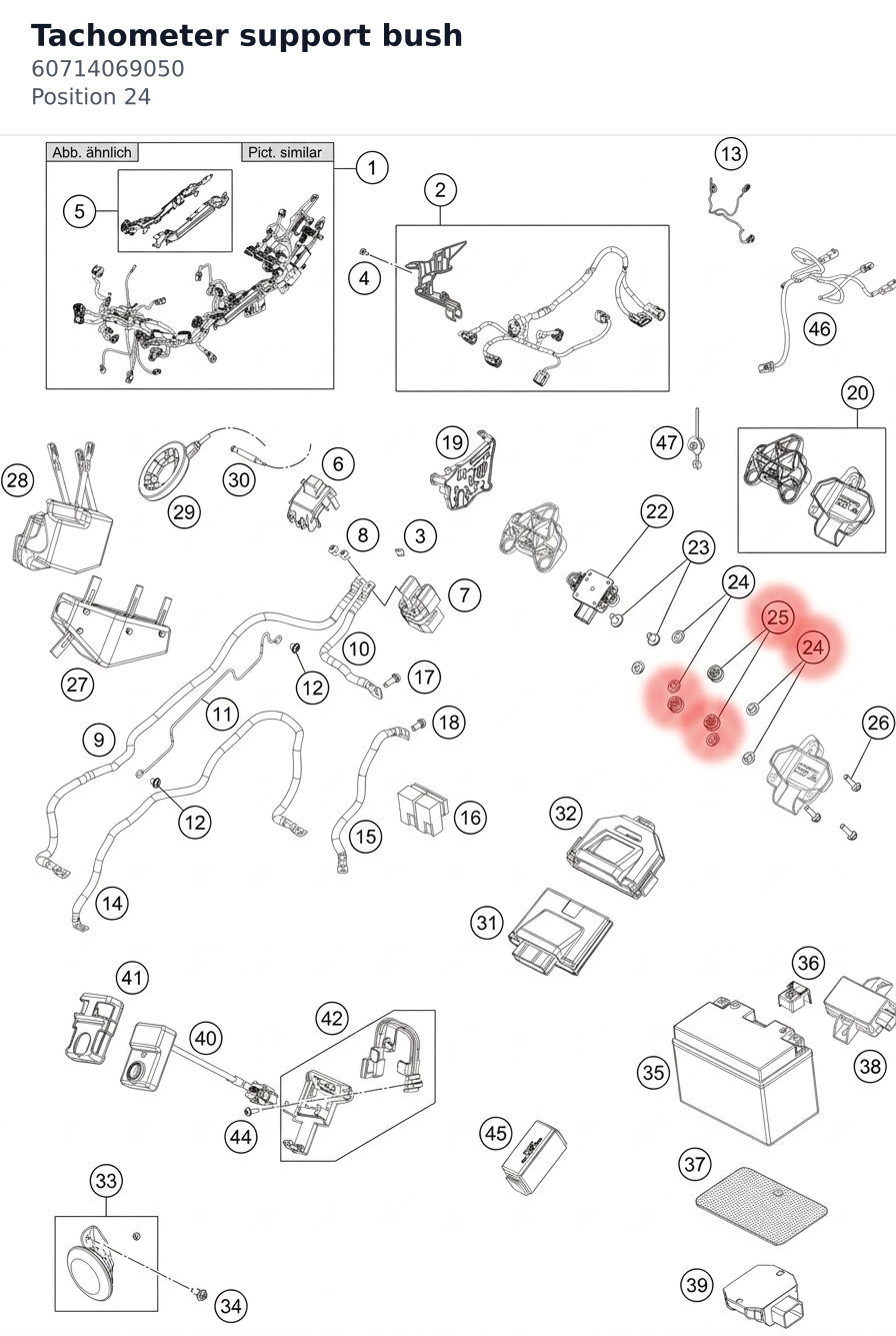 Diagram preview: Tachometer support bush (60714069050)