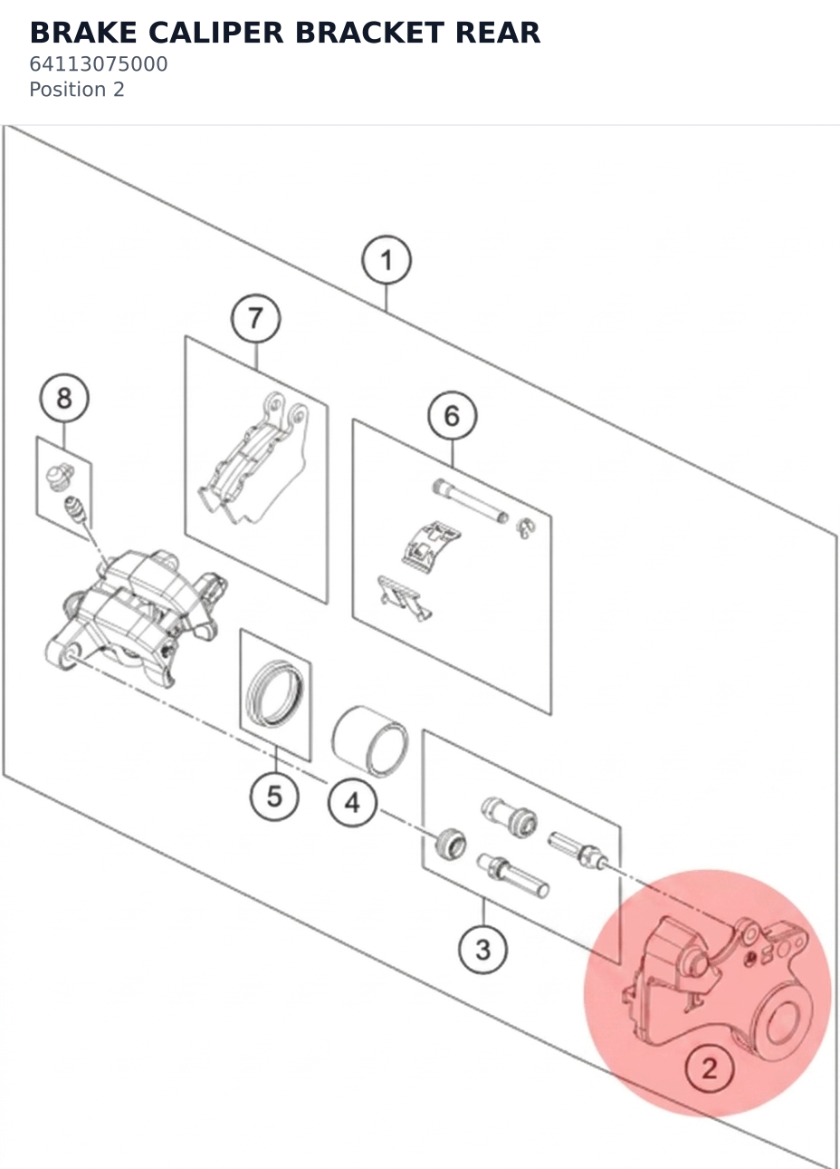 Diagram preview: BRAKE CALIPER BRACKET REAR (64113075000)