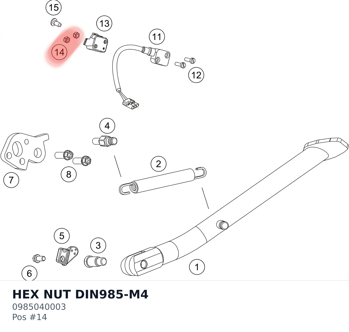 Diagram preview: HEX NUT DIN985-M4 (0985040003)