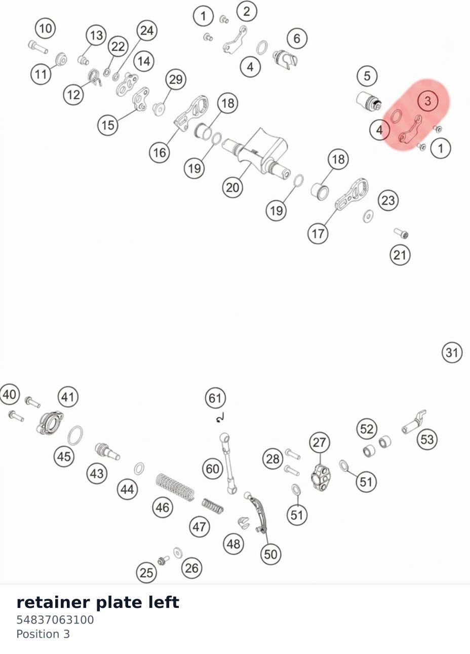 Diagram preview: retainer plate left (54837063100)