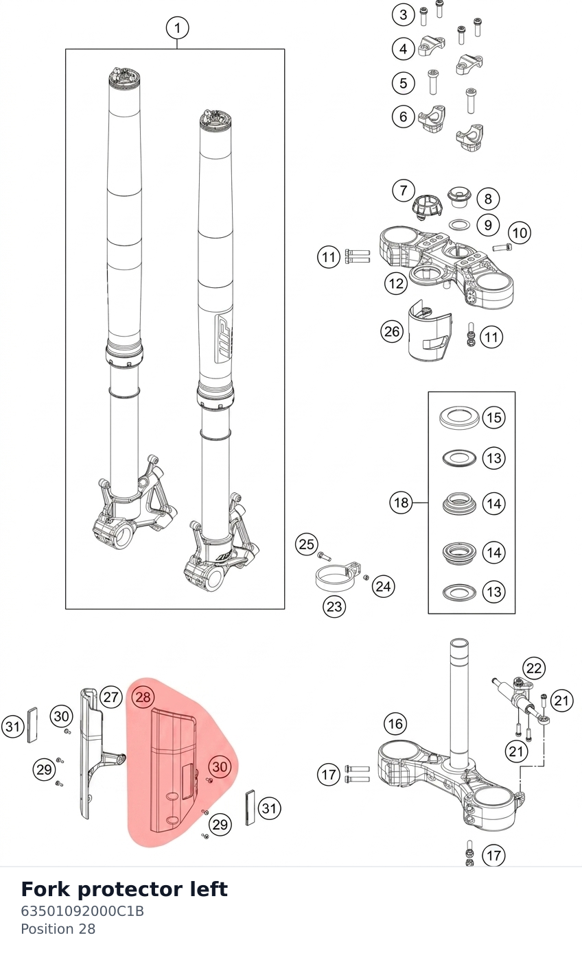 Diagram preview: Fork protector left (63501092000C1B)