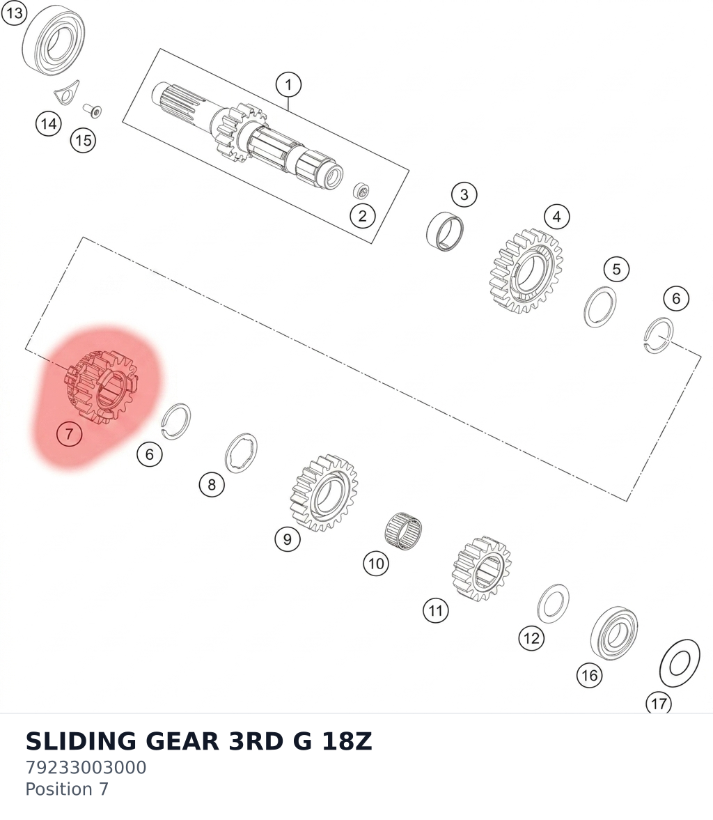 Diagram preview: SLIDING GEAR 3RD G 18Z (79233003000)