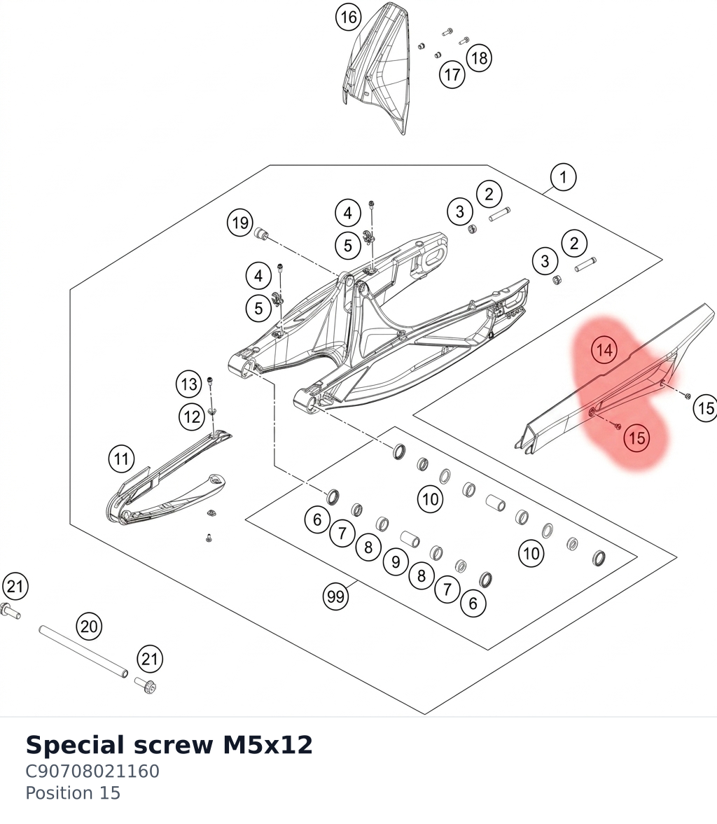 Diagram preview: Special screw M5x12 (C90708021160)