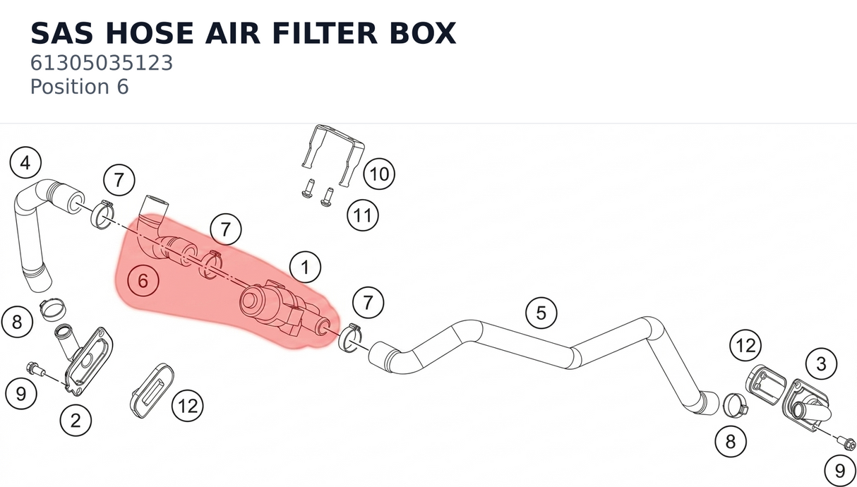 Diagram preview: SAS HOSE AIR FILTER BOX (61305035123)