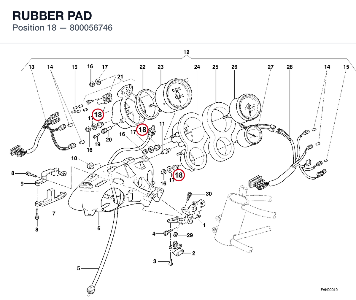 RUBBER PAD 800056746 diagram position
