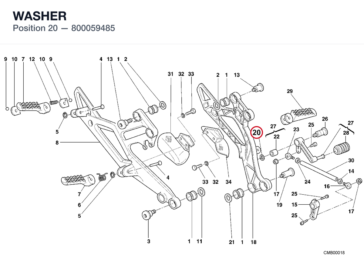 WASHER 800059485 diagram position