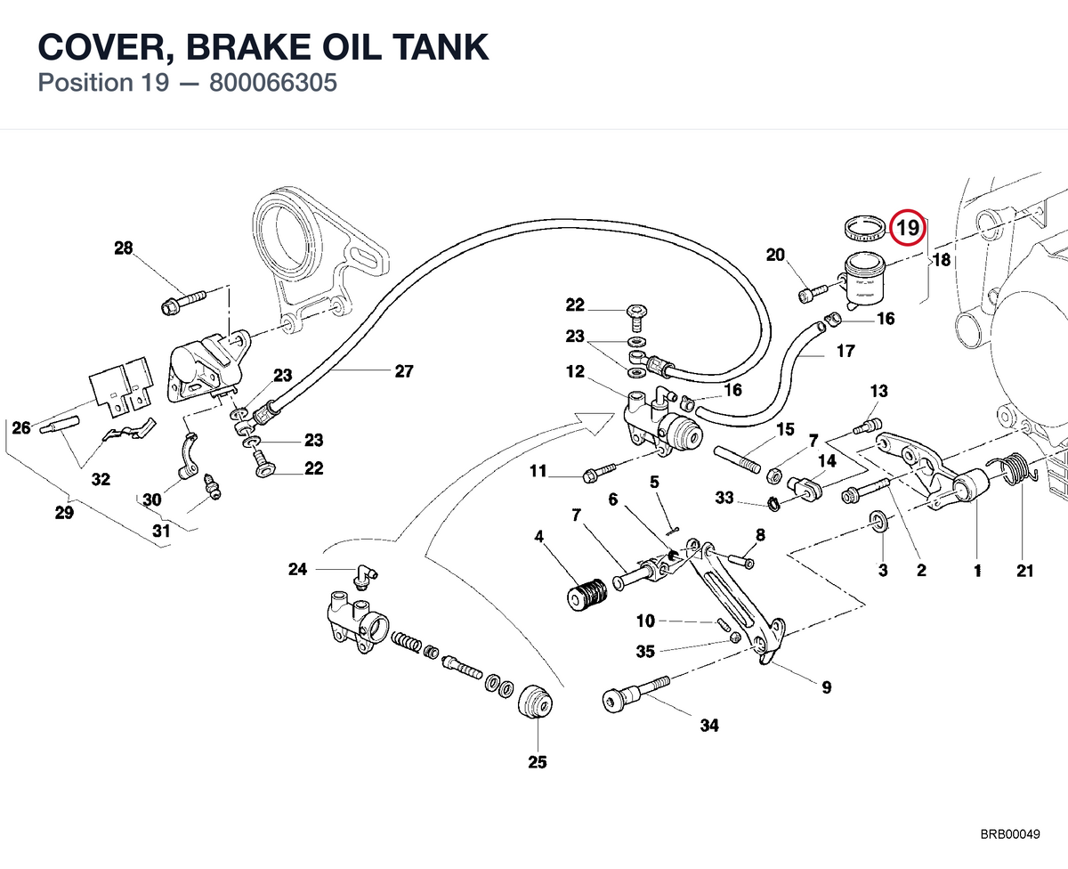 COVER, BRAKE OIL TANK 800066305 diagram position