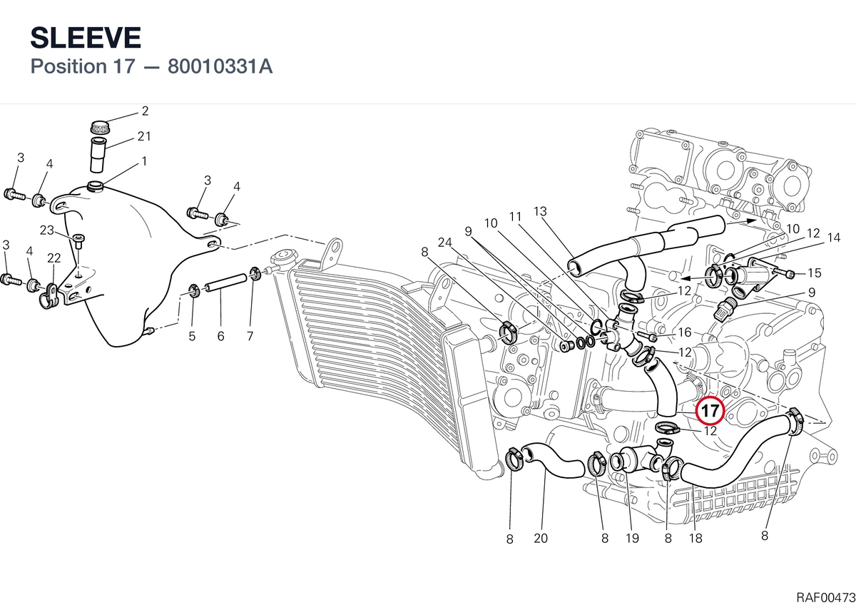 SLEEVE 80010331A diagram position