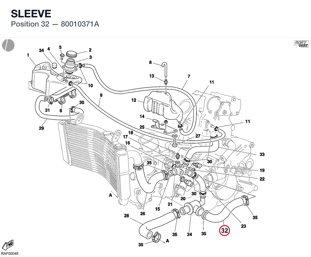 SLEEVE 80010371A diagram position
