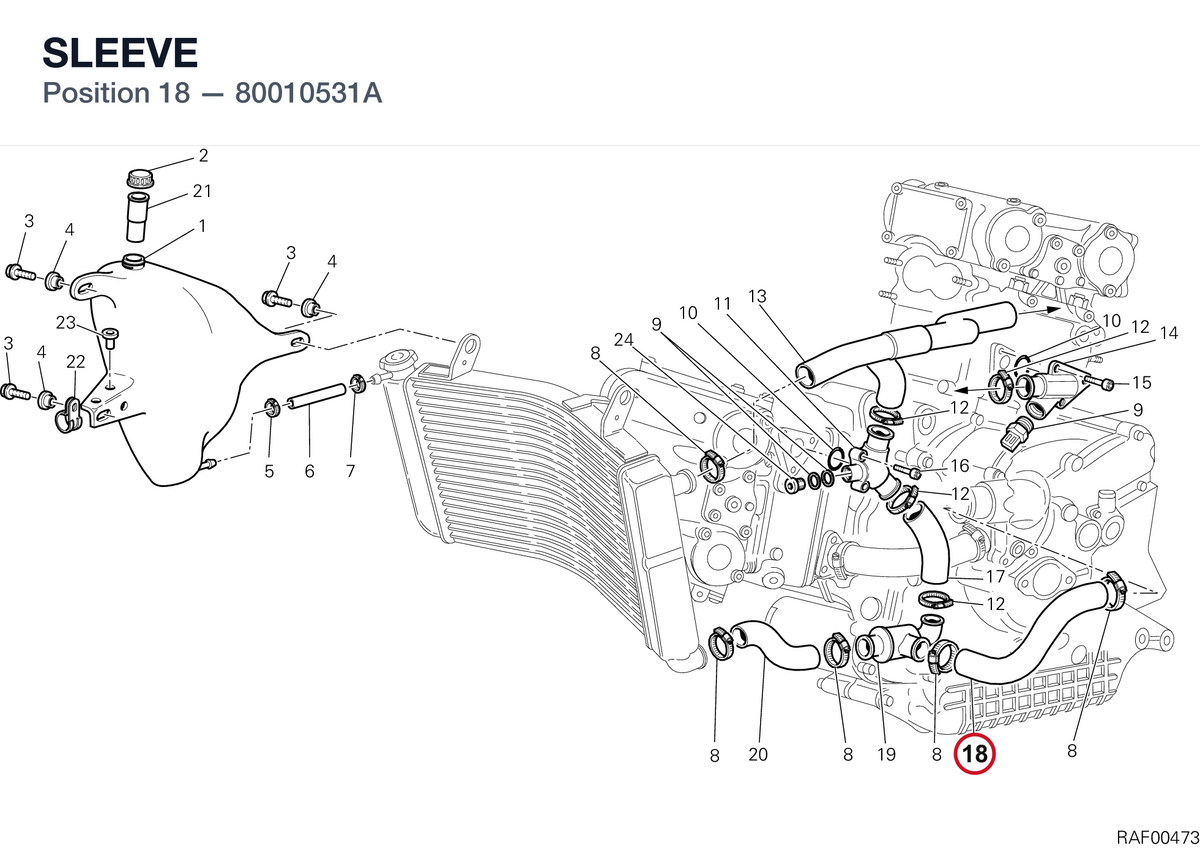 SLEEVE 80010531A diagram position