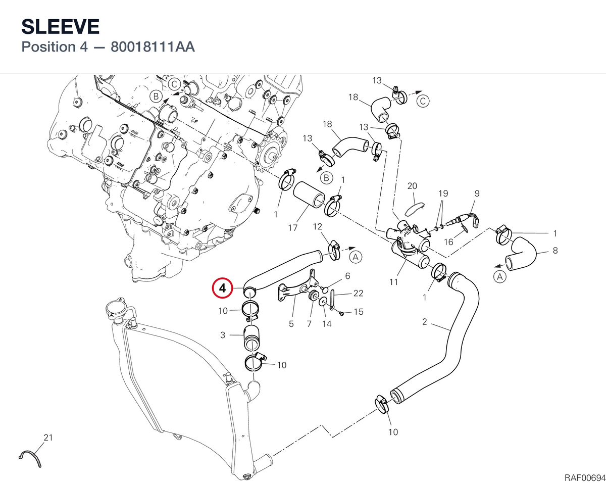 SLEEVE 80018111AA diagram position