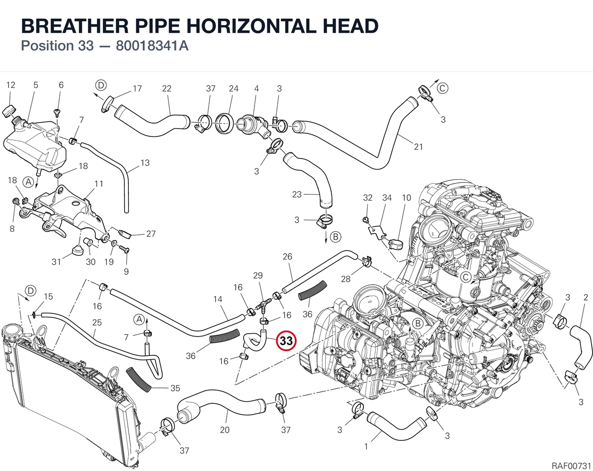 BREATHER PIPE HORIZONTAL HEAD 80018341A diagram position