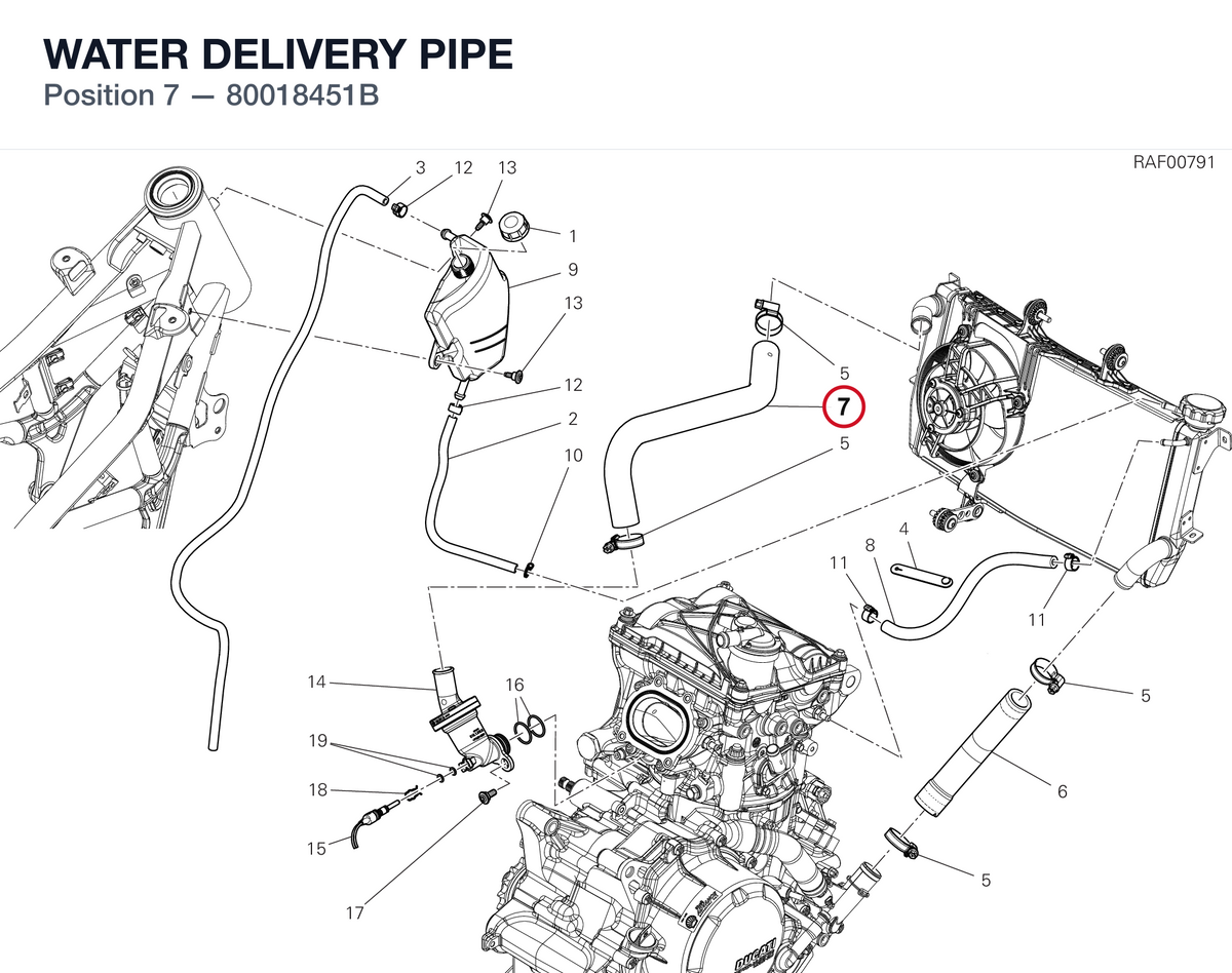 WATER DELIVERY PIPE 80018451B diagram position