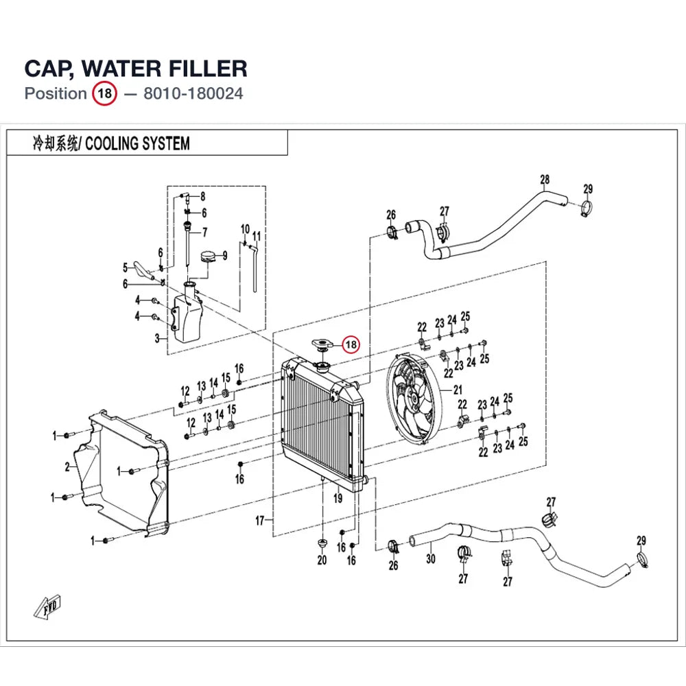 CAP, WATER FILLER product image