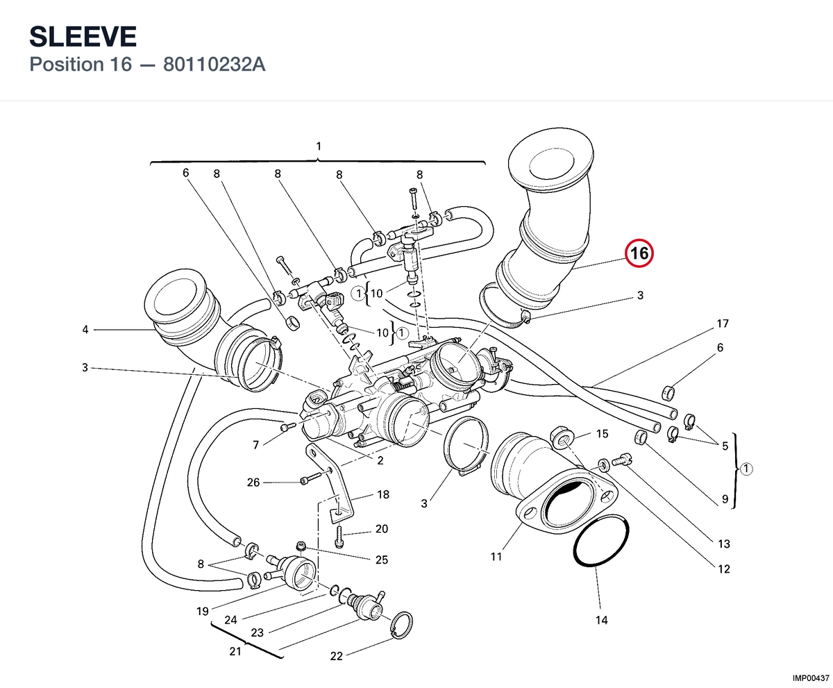 SLEEVE 80110232A diagram position