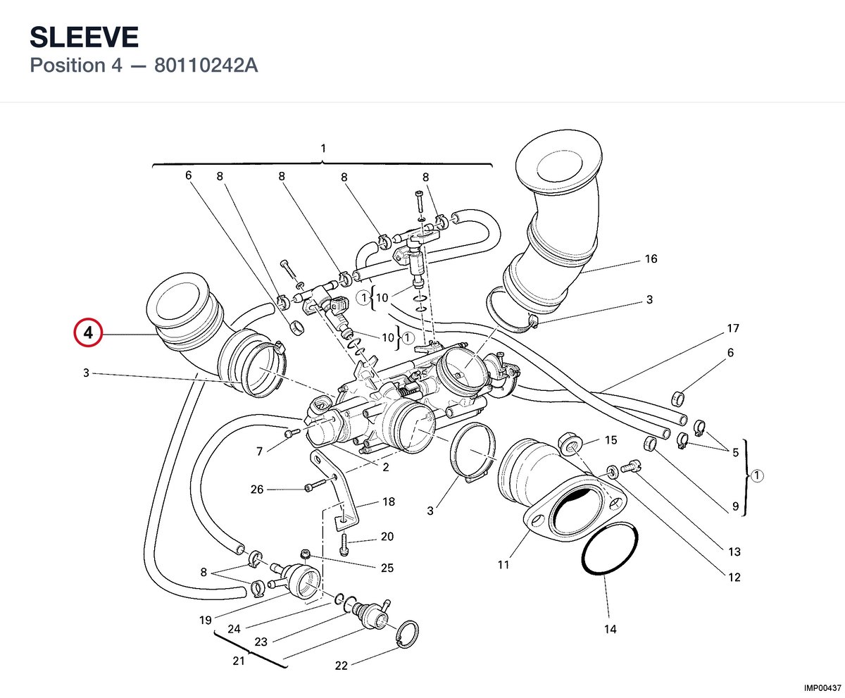 SLEEVE 80110242A diagram position