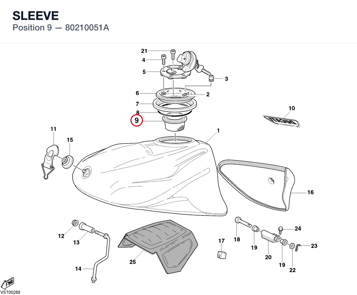 SLEEVE 80210051A diagram position