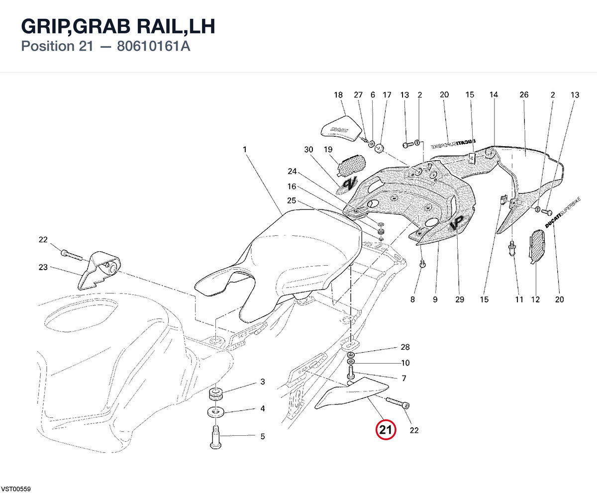 GRIP,GRAB RAIL,LH 80610161A diagram position
