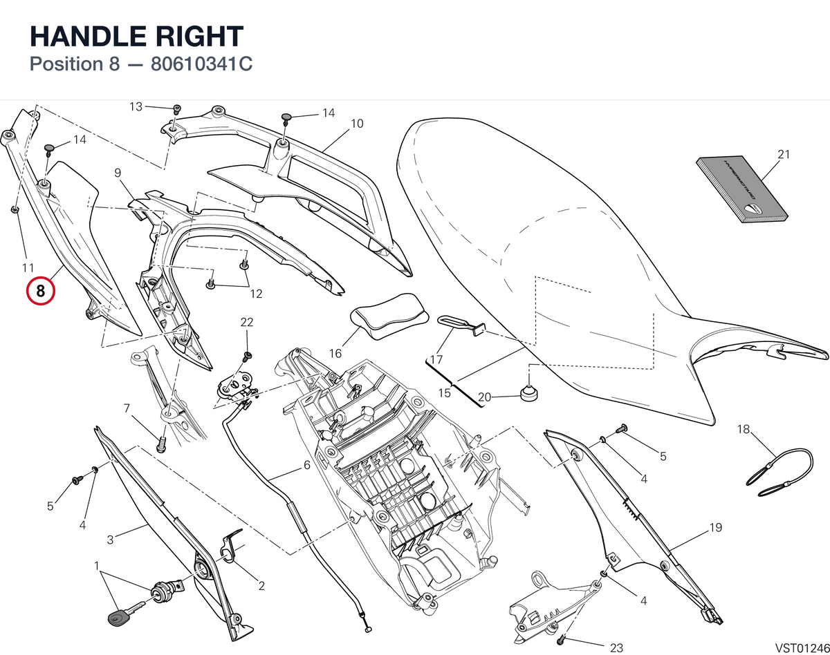 HANDLE RIGHT 80610341C diagram position