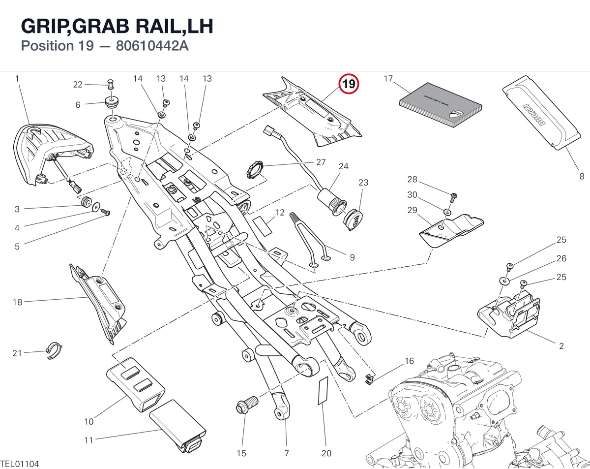 GRIP,GRAB RAIL,LH 80610442A diagram position
