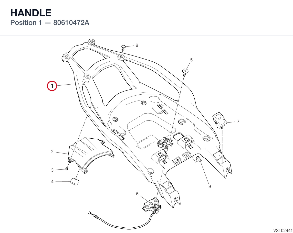 HANDLE 80610472A diagram position