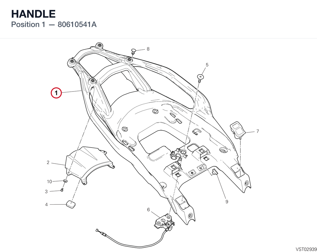 HANDLE 80610541A diagram position
