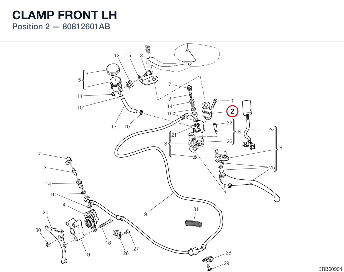 CLAMP FRONT LH 80812601AB diagram position