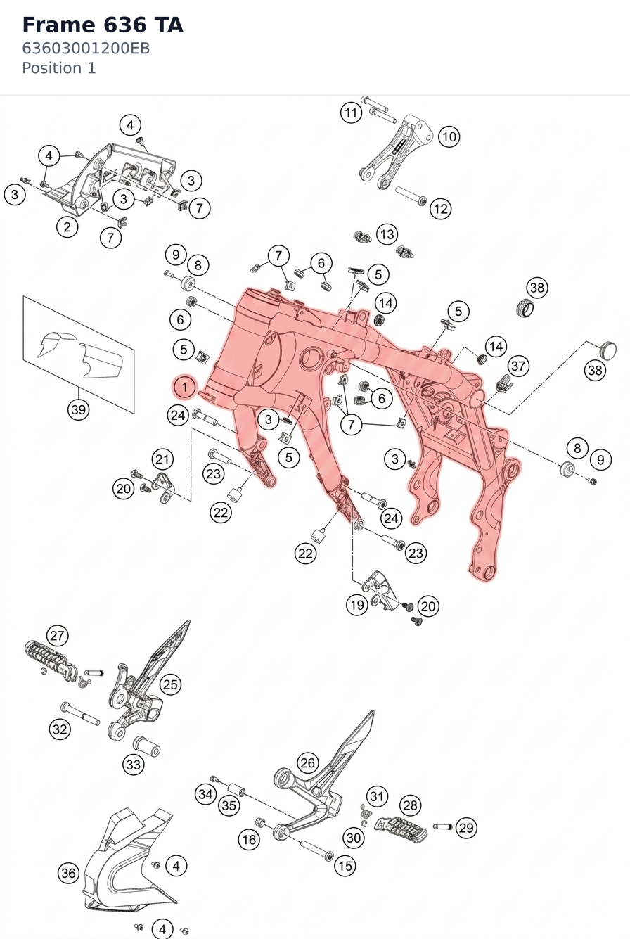 Diagram preview: Frame 636 TA (63603001200EB)