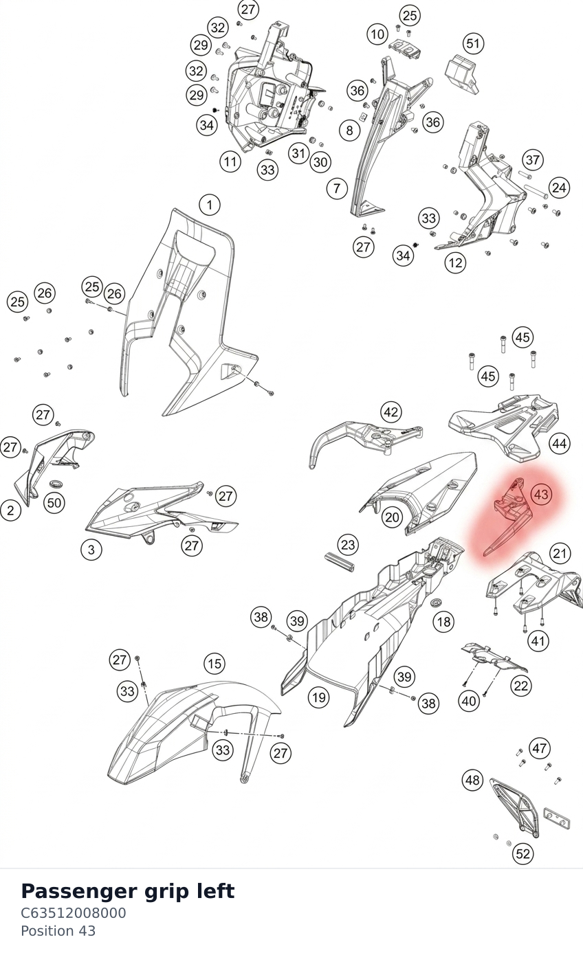 Diagram preview: Passenger grip left (C63512008000)