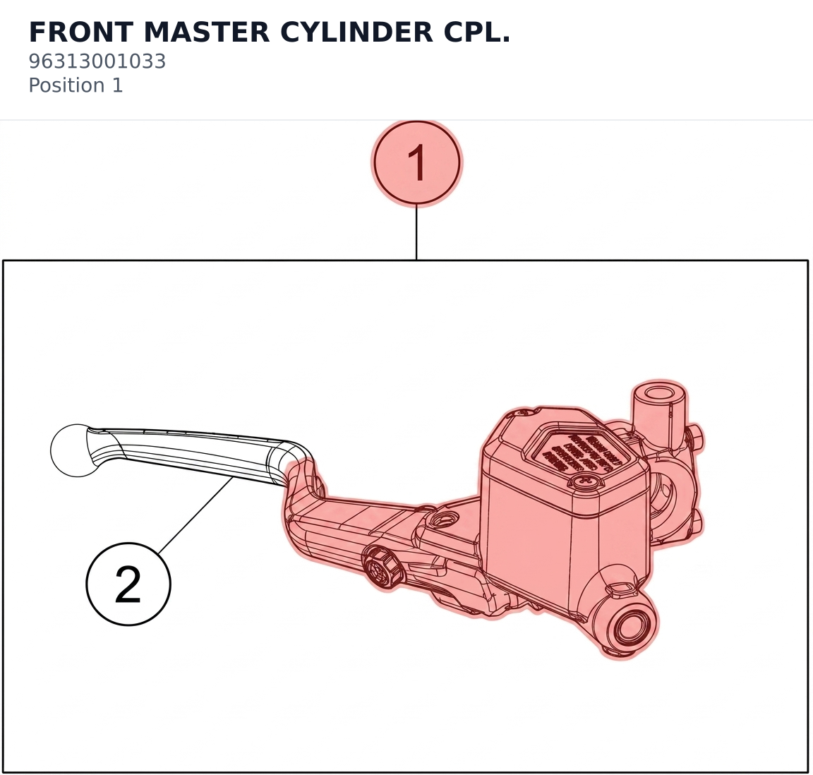 Diagram preview: FRONT MASTER CYLINDER CPL. (96313001033)