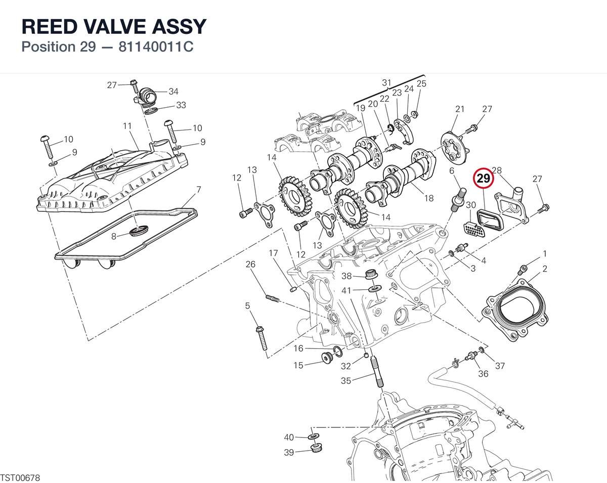 REED VALVE ASSY 81140011C diagram position