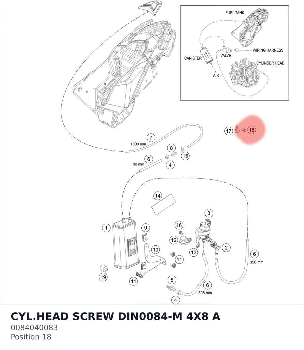 Diagram preview: CYL.HEAD SCREW DIN0084-M 4X8 A (0084040083)