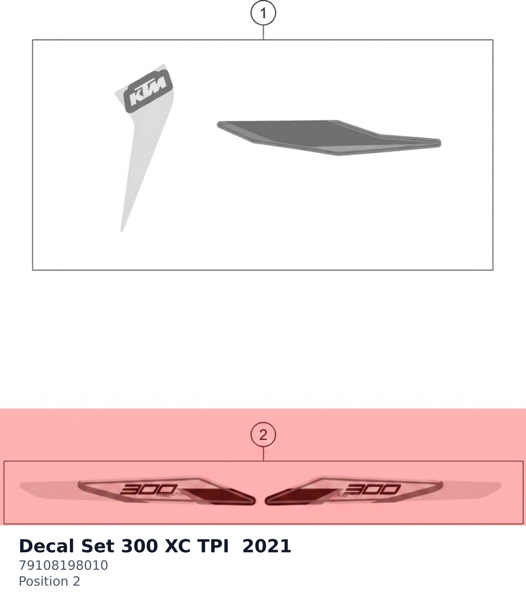 Diagram preview: Decal Set 300 XC TPI 2021 (79108198010)