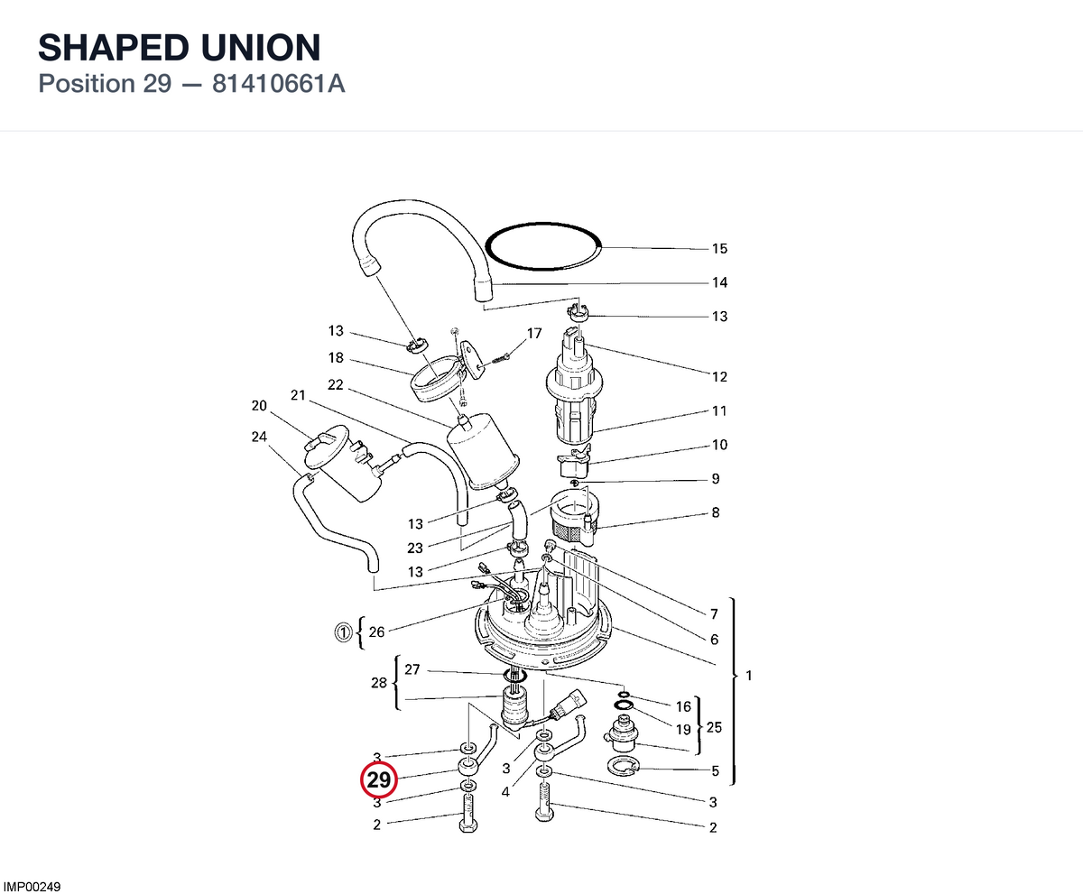 SHAPED UNION 81410661A diagram position
