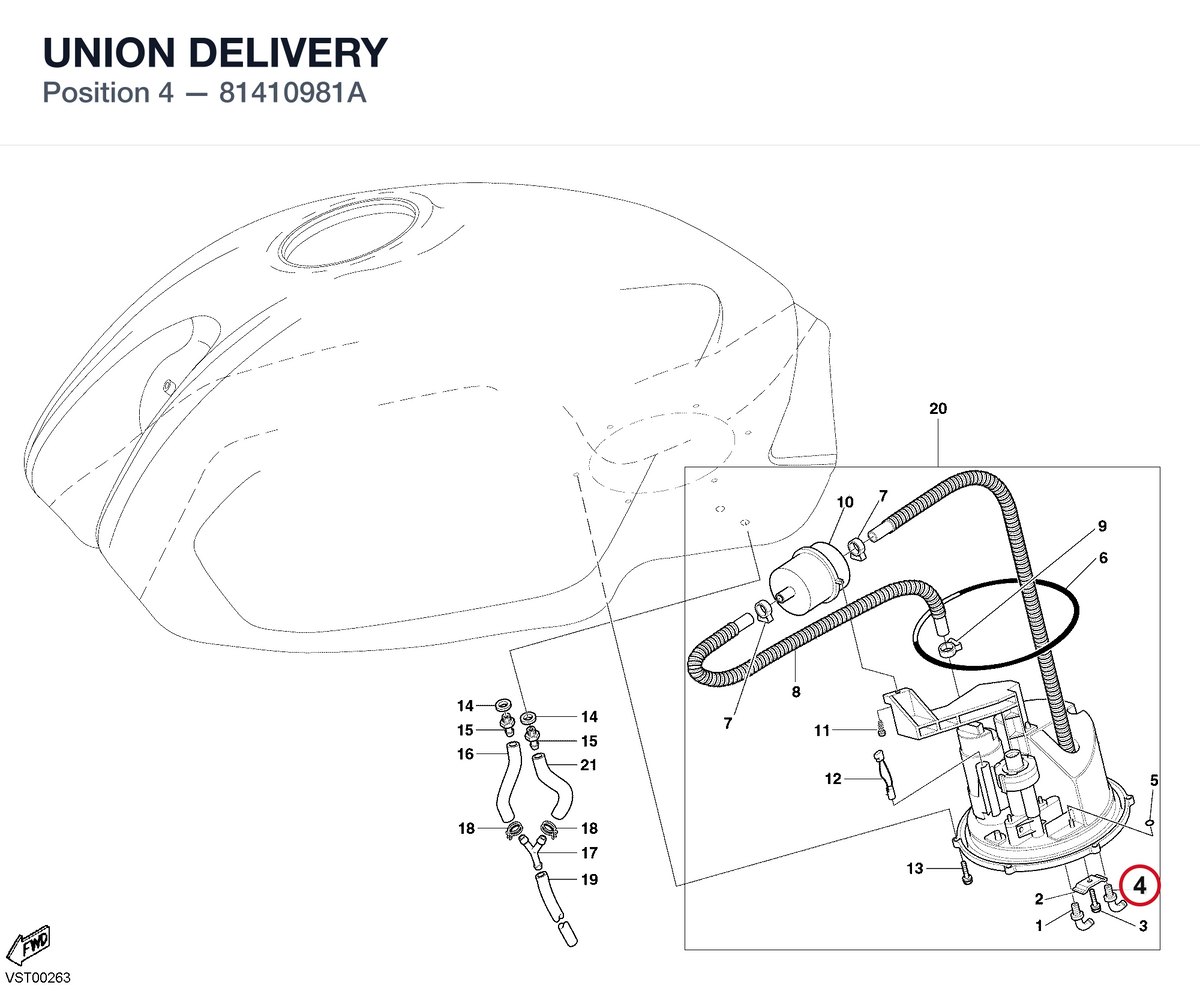 UNION DELIVERY 81410981A diagram position
