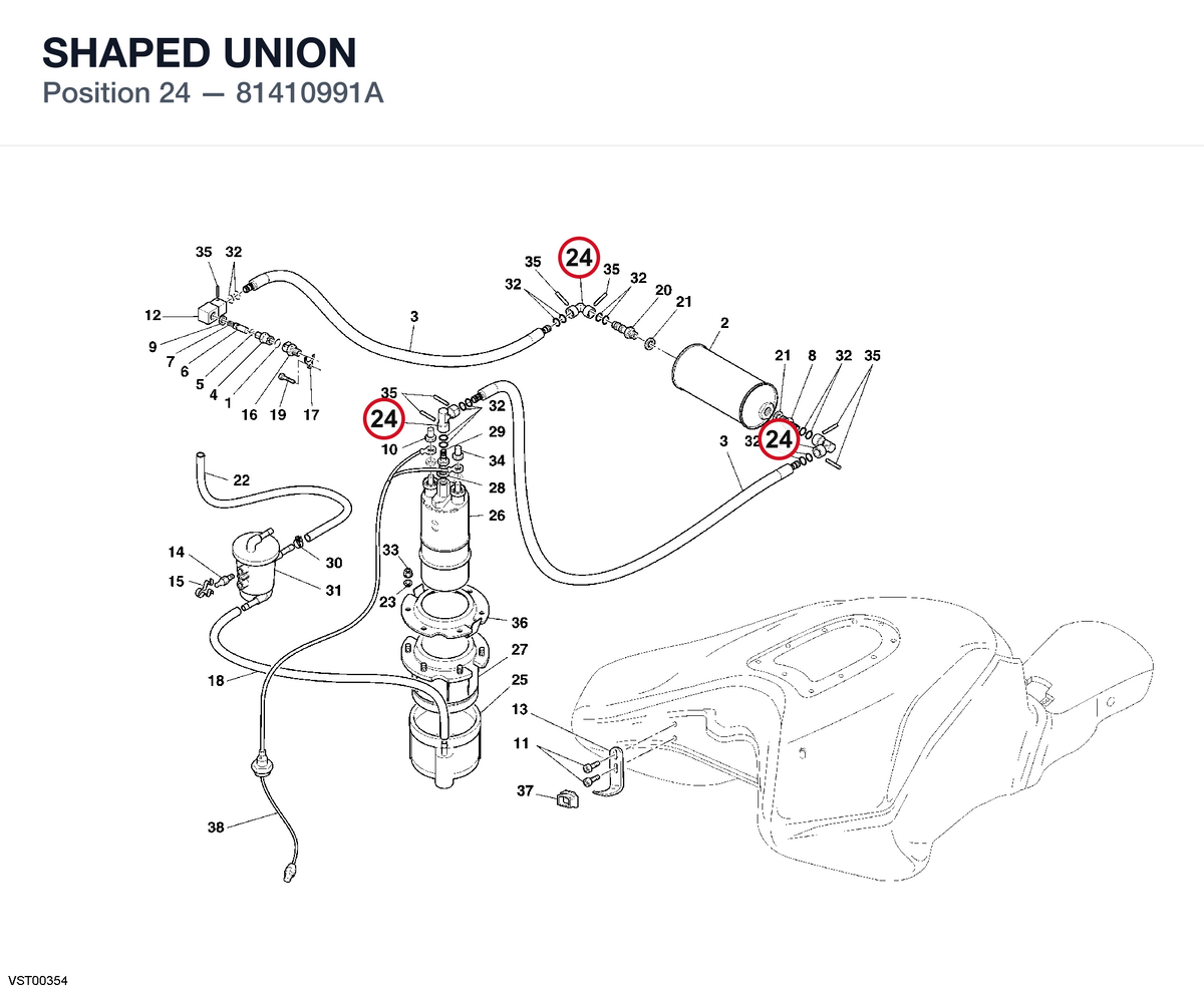 SHAPED UNION 81410991A diagram position