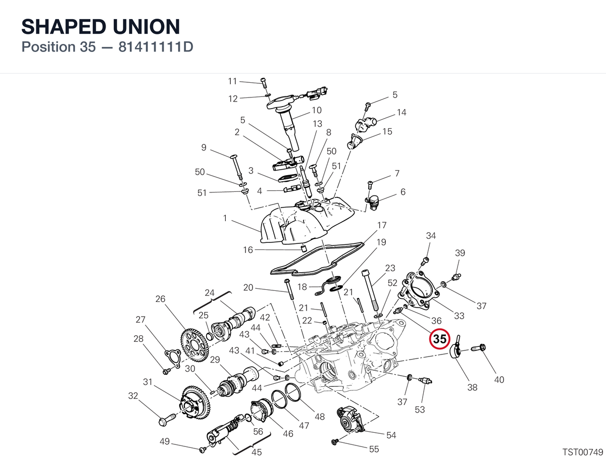 SHAPED UNION 81411111D diagram position