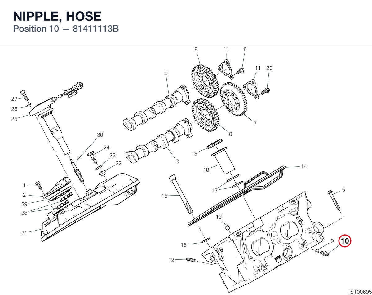 NIPPLE, HOSE 81411113B diagram position