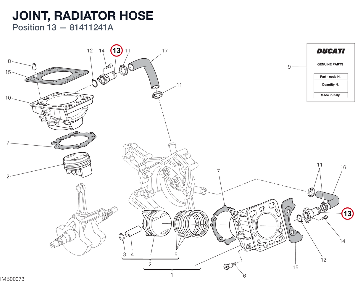 JOINT, RADIATOR HOSE 81411241A diagram position